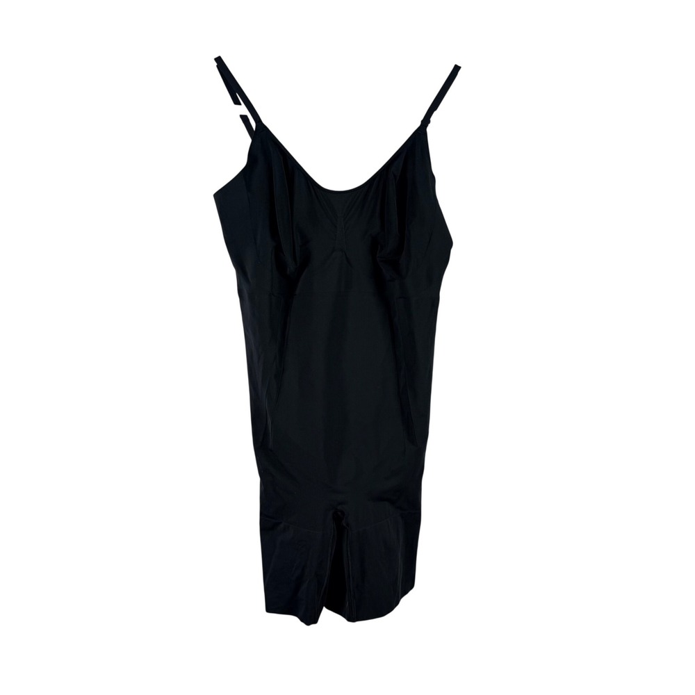 Spanx OnCore Mid-Thigh Bodysuit Black Shapewear PS1715 Womens‎ 1X Plus Size